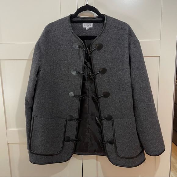 ❌SOLD❌ MUSIER Paris Samos Grey wool & cashmere Toggle Jacket - Size 38 (M) - Picture 3 of 9